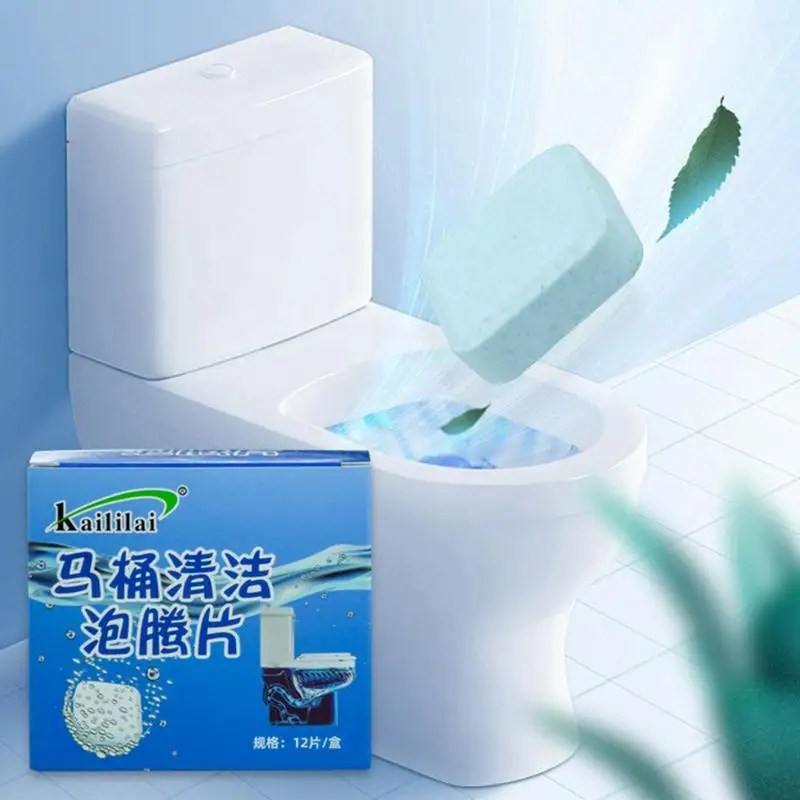 Toilet Bowl Tablet Kopalnica Koncentrirano Čistilo Tablet 12 Tablet dolgotrajno čistilo za wc in tank dezodoriranje cevi