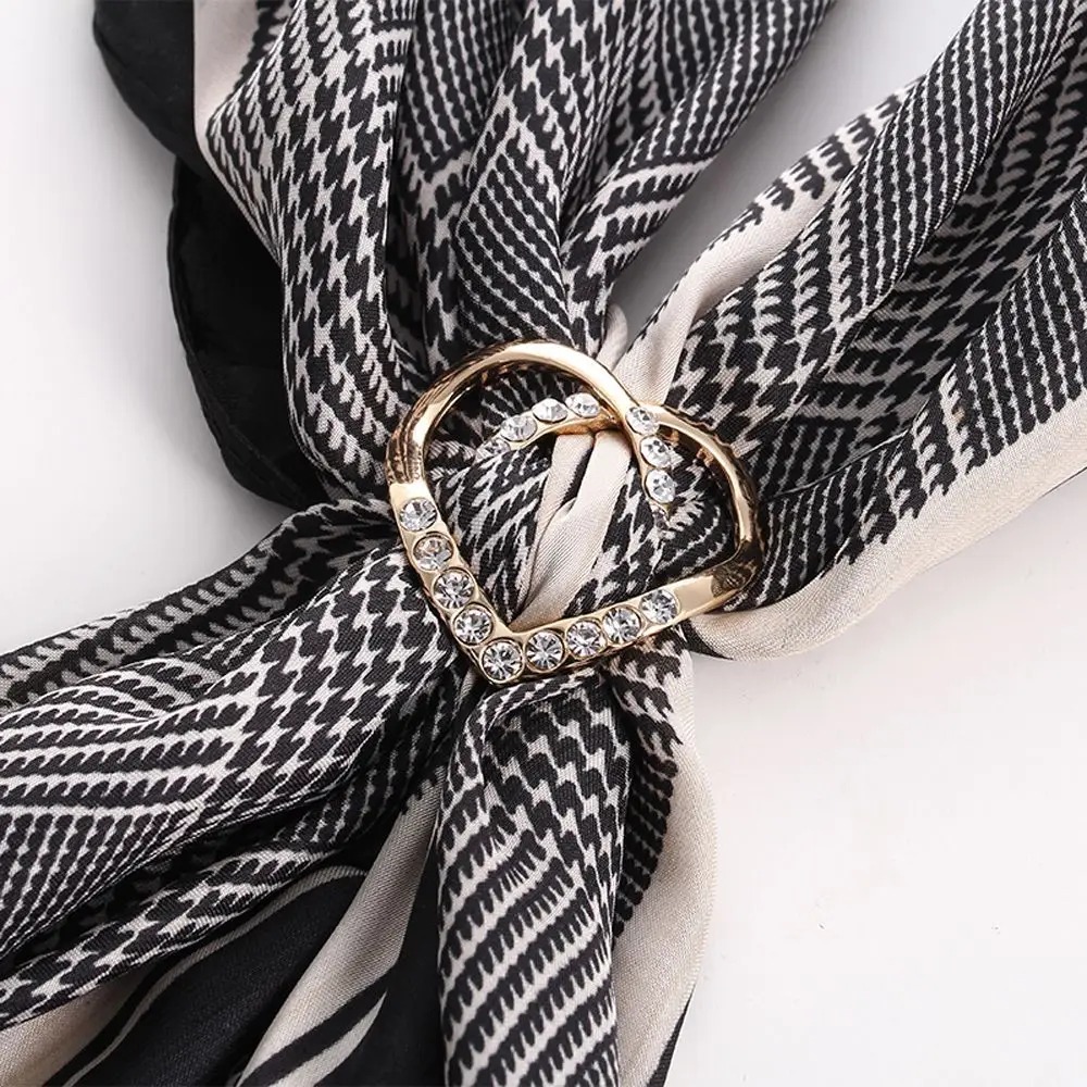 Moda Geometrijske Tri-ring Crystal Ljubezen Srce Šal Obroč Šal Posnetek Šal Sponke Broška