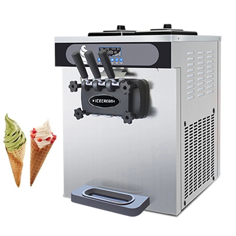 Komercialni Soft Sladoled Pralni 2+1Mix Okus Sundae Sladoled Maker iz Nerjavečega Jekla Sladko Stožci avtomat