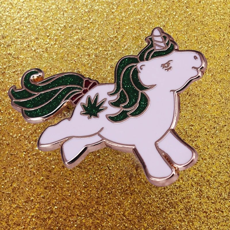 Bleščice Magic Little Pony 420 Emajl Pin Fantasy Zelene Lase Plevela Samorog Avanturo TV Serije Broška