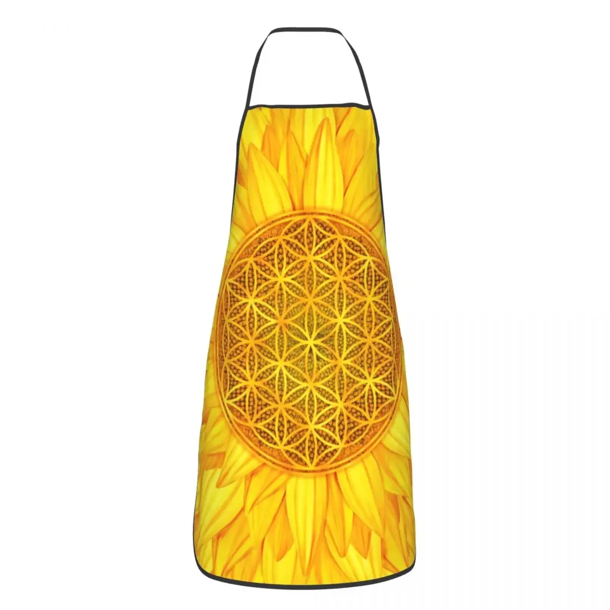 Cvet Življenja, Sončnično Predpasniki Mandala Cvetlični Sveto Geometrijo Unisex Kuhinja, Kuhar, Hlače Z Oprsnikom Tablier Kuhinja, Kuhanje, Peko Vrtnarjenje