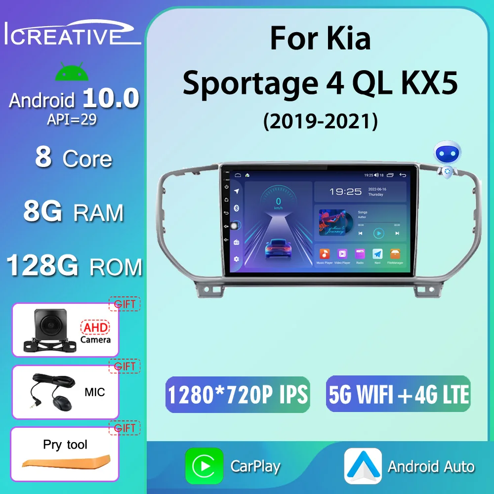 1280*720P QLED CarPlay avtoradio, Predvajalnik Za Kia Sportage 4 QL KX5 2019 2020 2021 GPS, Android 10.0 Auto Ni 2din DVD-HU