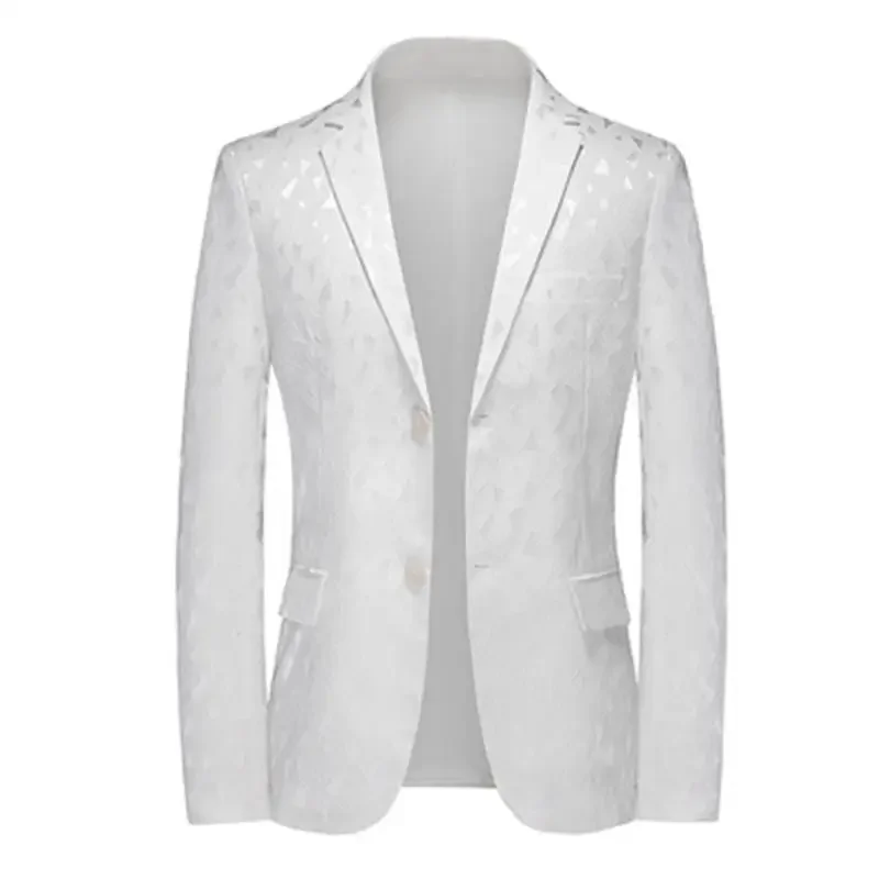 Moda za moške Priložnostne Reliefni Suknjič Slim Fit Mladi Veliko Bele Majhne Obleko Vrh