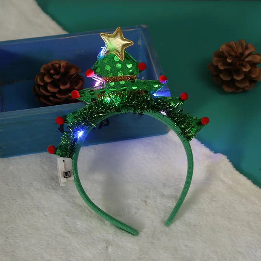 Ena Velikost Ustreza Večini Glavo Božič Glavo Pisane Led Luči Božič Hairband s Konfeti Dekor Elastična Spolne Počitnice