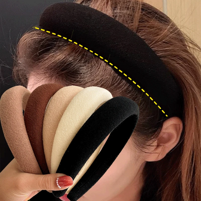 Modni Širok Barva Trakovi za Lase Letnik Elastična Goba Visoko Lobanje Top Hair Hoop za Ženske, Dekleta Non-slip Pokrivala Accessorie
