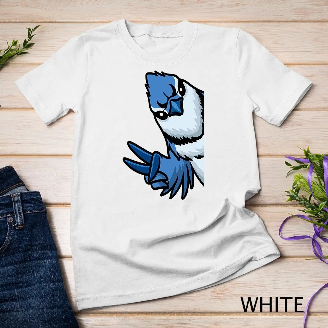 Blue Jay Ptica Cyanocitta Cristata Od Strani Unisex majica s kratkimi rokavi