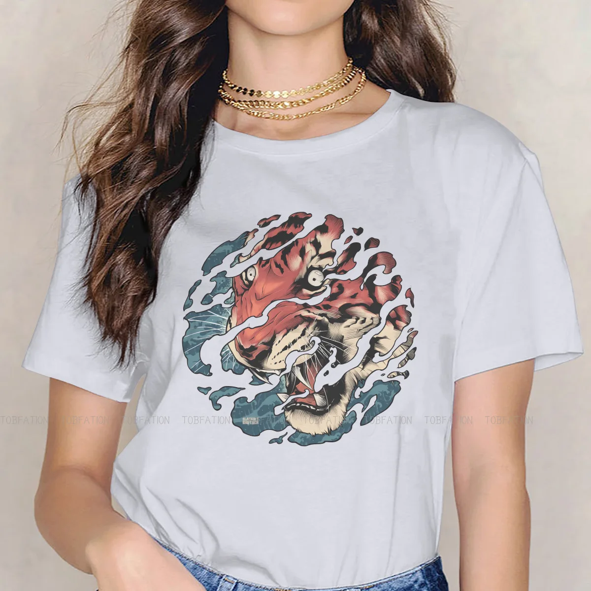 Yakuza Kiwami Majima Yumi Igre Dekleta T Shirt Tora Japonski Tiger Tatoo Ženski Zgornji Deli Oblačil Grafične Kawaii Tees Ženske Prevelik Tshirt