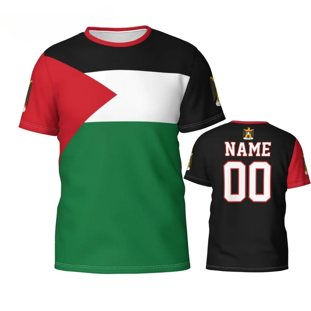 Ime po meri Število Palestine Zastavo, Grb 3D majice Oblačila Za Moške, Ženske Tees jersey Nogomet Fans Darilo majica s kratkimi rokavi