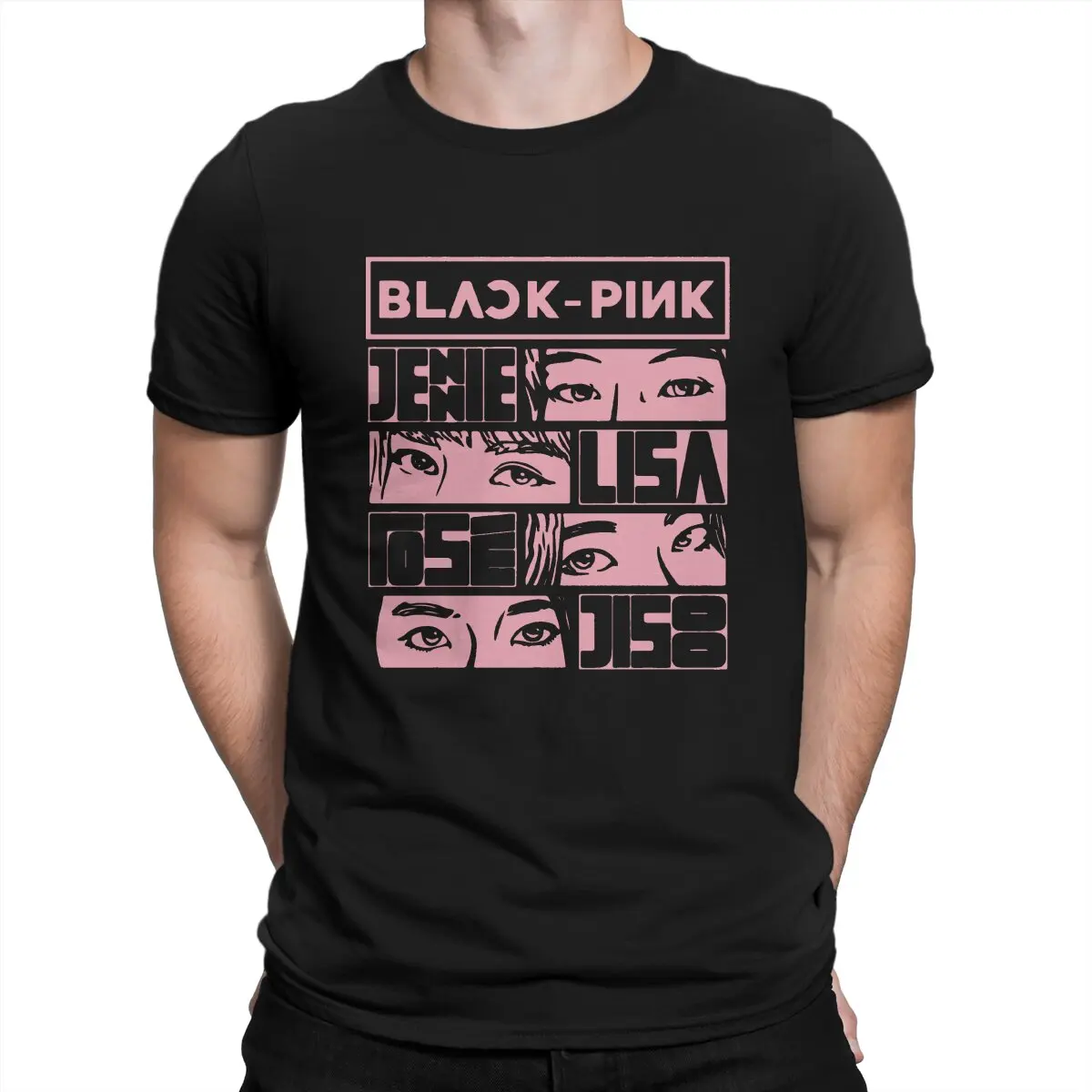 Priljubljen korejski Deklice Ansambl Moške Majice s kratkimi rokavi B-BLACKPINKS Tees Moda Kratek Rokav Crewneck T-Shirt Bombaž Ideja za Darilo Oblačila
