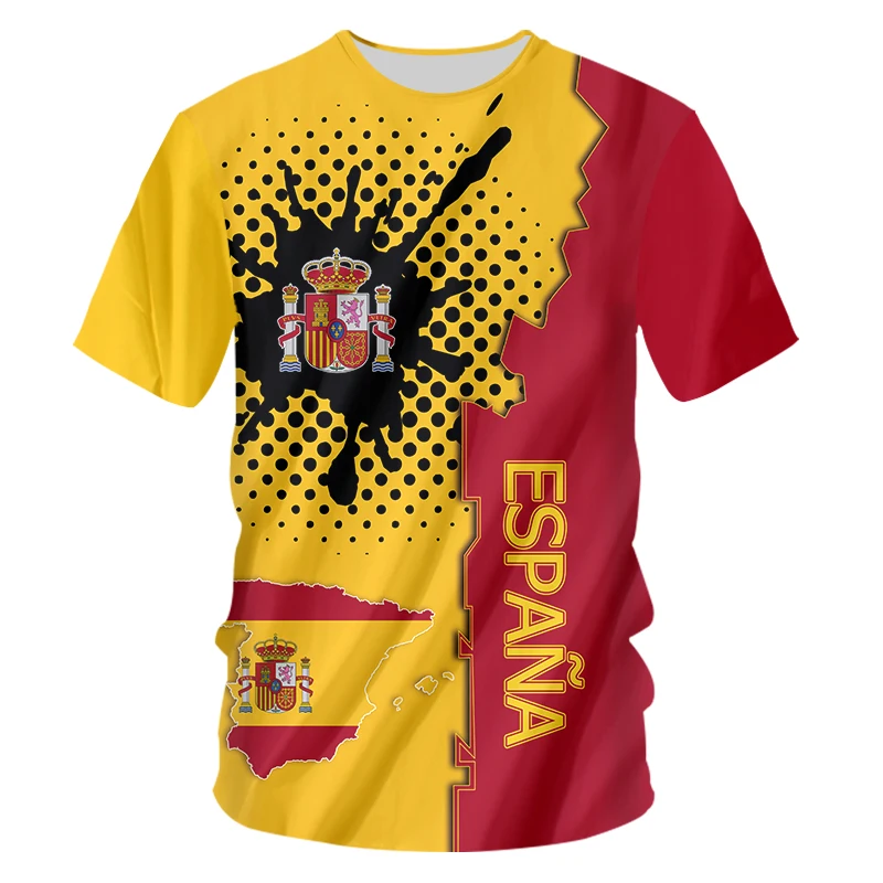 2023 Moške španska T-shirt Nacionalni Narednik 3d tiskanje O-ovratnik Kratek rokav T-shirt Priložnostne vrh