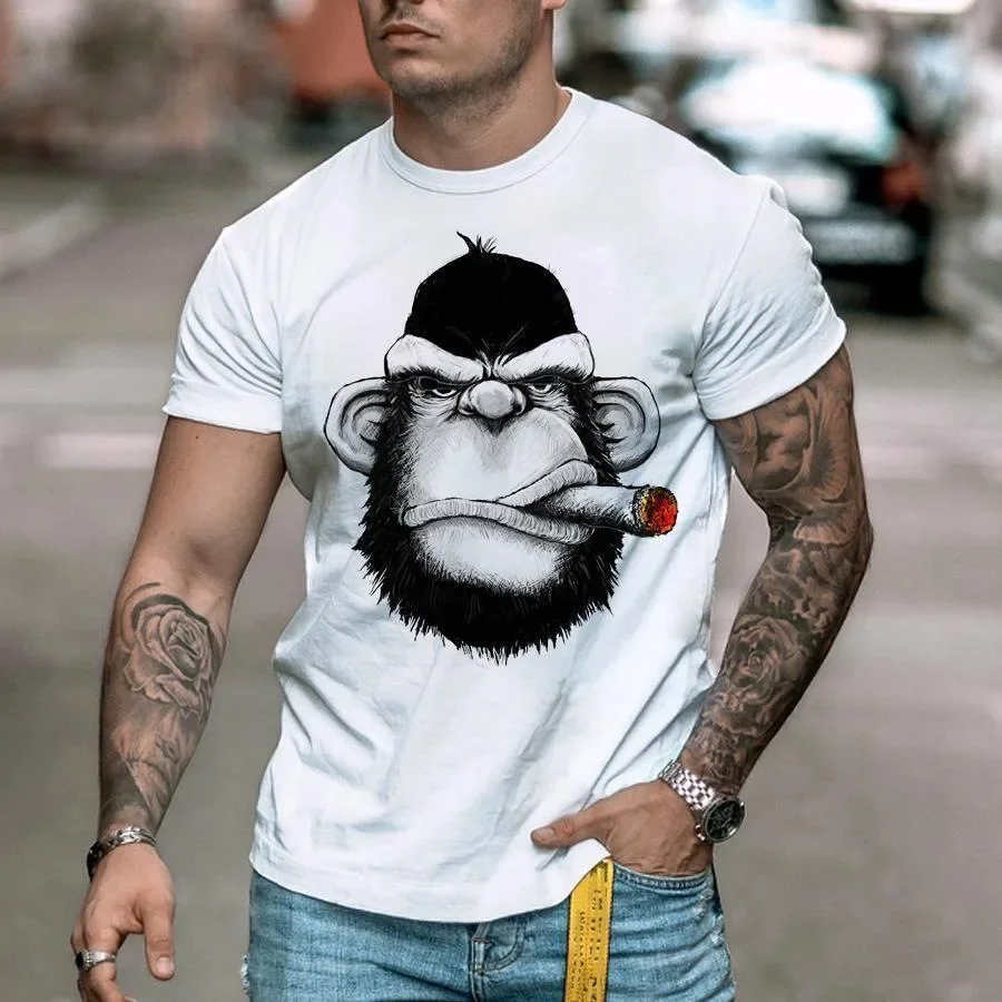 Poletne Ustvarjalne Osebnosti Hip Hop Vzorec 3d Tiskanih moška T-Shirt Moda Priložnostne Trend Street O Ovratnik Vrh