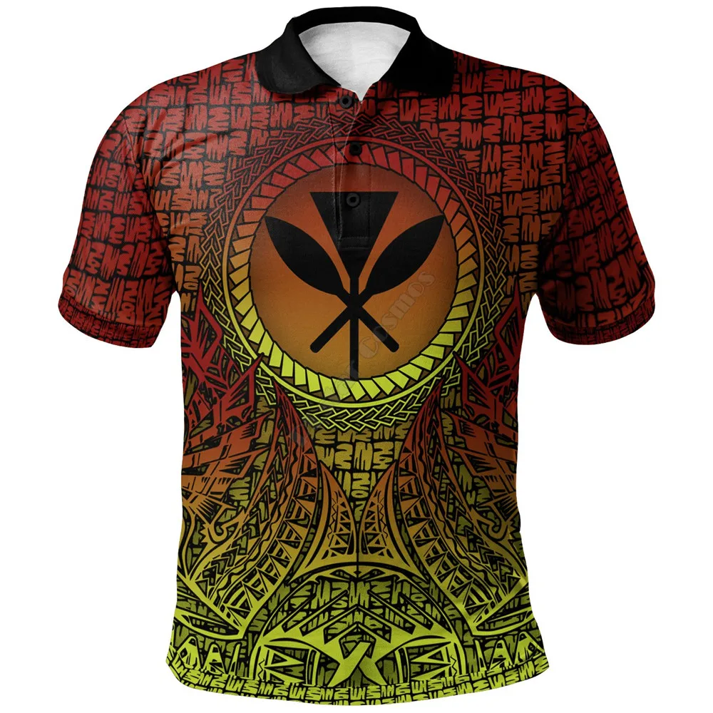 Havajih Polo Majica Polinezijski Krog Vzorec 3D printed Majica Polo Moški Ženske Kratek Rokav Poletje T-shirt