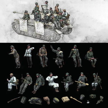 1/35 Smolo Model Slika Kompleti GK , 13 Ljudi，Ne Tank，Vojaške Temo，Nesestavljeni In Unpainted，354C