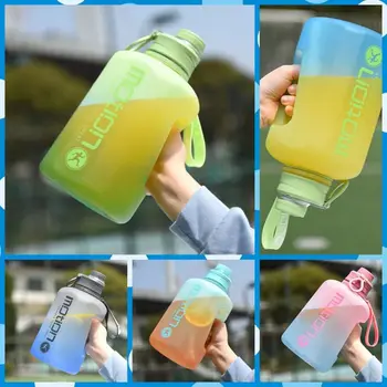 1.6 L Fitnes grelnik vode Drinkware Plastičnih Gradient Barve Drinkware s Slamo, Velike Zmogljivosti, Veliko Vode Pokal Telovadnici