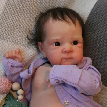 18 Inch Bettie Celotno Telo, Mehki Silikonski Dekle Ali Fant Ročno Zakoreninjena Rjave Lase Newborn Baby Doll Za Rojstni Dan Darila
