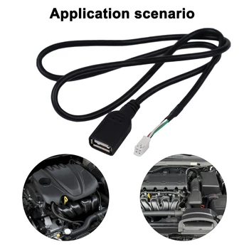 1pcs 75 CM Avto, USB Kabel, Napajalnik, 4Pin Priključek USB Podaljšek Adapter Za Avto Radio Stereo Univerzalno Vgradnjo Delov