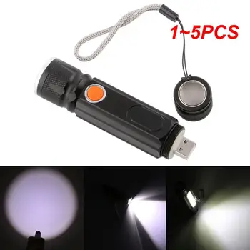 1~5PCS USB Polnilne Večnamensko LED Bliskavico Vgrajeno baterijo Močne Strani COB Svetlobe rep magnet Delo Svetlobe,