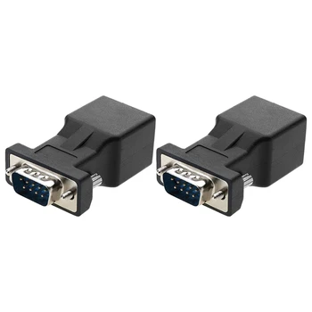 2 Pack VGA Podaljšek, Moški-CAT5 RJ45 CAT6 20M Omrežni Kabel Adapter COM Vrata LAN Ethernet Vmesnik Pretvornik