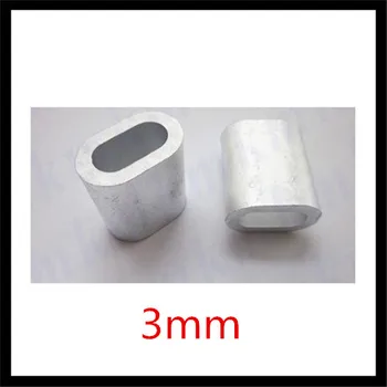 200PCS 3 mm aluminij ovalne ferrule rokavi