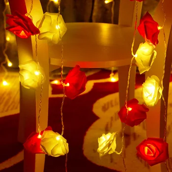 3/6 m Festoon LED Rose Cvet Svetlobe Niz Poroka, Valentinovo Garland Lučka za Božič Prostem Vrt Doma Stranka Soba Dekoracijo