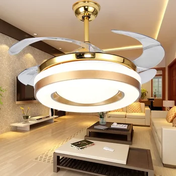42 inch Nevidno fan lučka LED stropni ventilator lučka dnevna soba moderne stenske nadzor svetlobe fan doma restavracija zatemnitev fan svetlobe