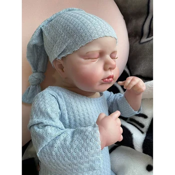 48 cm Loulou Newborn Baby Doll, ki so Prerojeni Mehko Ljubki Telo Realističen 3D Kože z Vidnimi Žilami Visoko Kakovostnih Ročno izdelanih Lutk