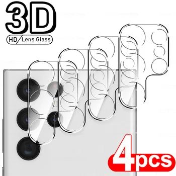 4PCS 3D Ukrivljen Objektiv Kamere za Varovanje sluha Ohišje Za Samsung Galaxy S24 Ultra Pokrovček Objektiva Kaljeno Steklo Samsun S24Ultra S 24 Plus S24+