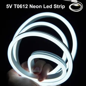5V LED Neon Luči Trakovi USB Zatemniti Prilagodljiv Neon Znak Trak 2835 120LED/m Led Trak 0,5 m 1m 2m 3m 5m DIY Decortion