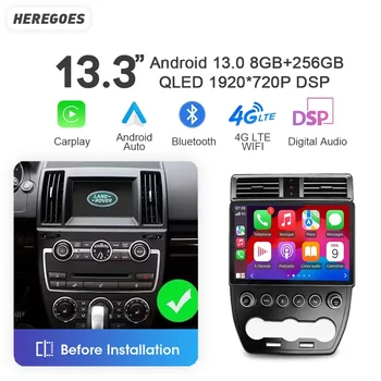 8G 256GB Auto Android 13 avtoradio Multimedijski Predvajalnik Videa, GPS Carplay Navigacija Za Land Rover Freelander 2 LR2 L359 2007-2015