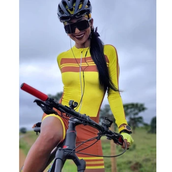 Amebikesports Ženski Macaquinho Triatlon Coverall Kratek Sleeve Kolesarjenje Jumpsuit Brazilija Mtb Kolesarski Dres Oblačila Ciclismo Nova