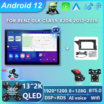 Android 12 avtoradio GPS Multimedia Za Mercedes Benz Razreda GLK X204 2013 2014 2015 AI glas Razcep zaslon 4G LTE Wifi DSP RDS BT