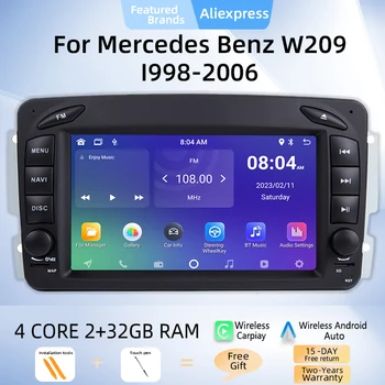 AutoRadio 2 Din Android 12 Za W203 Mercedes Benz Vito W639 W168 VaneoClk W209 W210 M/ML Multimedia Audio Stereo GPS Navigacija