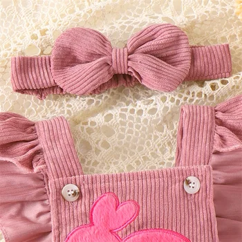 Baby Dekle Romper Zajček Tiskanja Ruffle Obleka Brez Rokavov Novorojenčka Velikonočni Obleko Poletne Obleke