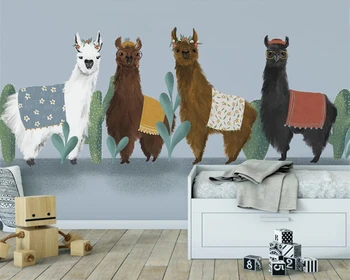 beibehang de papel parede Prilagodite nove nordijske sodobne živali alpake dnevna soba, TV sliko za ozadje stene papirja