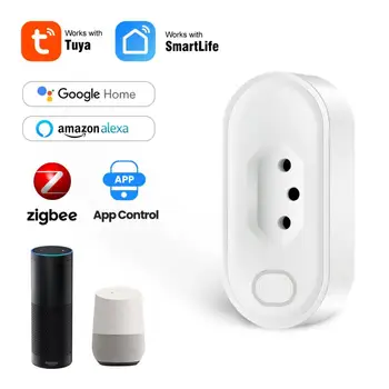 Bela Živo Merjenje Plug Power Spremljanje Preko Amazon Alexa/ Googlova Domača Stran Zigbee Inteligentni Vtičnico Glasovni Nadzor Pametni Dom