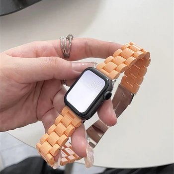 Candy Barve Smolo Trak Za Apple Watch Ultra 49 mm 45 41 42 44 40 mm Macaron Zamenjajte Zapestja Pasu Watchband Dodatki