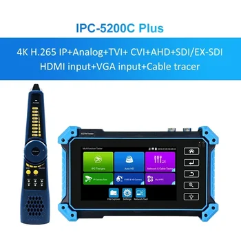 CCTV Tester IPC-5200C Plus 8MP IP CVI TVI AHD Analogni 5 V 1 VGA & HD 4K Vnos HD IP Kamere Tester 5.0 palčni IPS Zaslon na Dotik