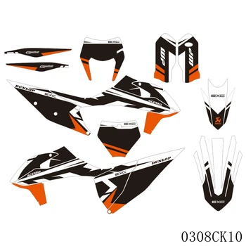 Celotno Grafiko Nalepke Nalepke Motocikel Ozadje po Meri Za KTM 125 250 350 450 500 525 SX SXF 2019-2020 EXC XC XCF 2020