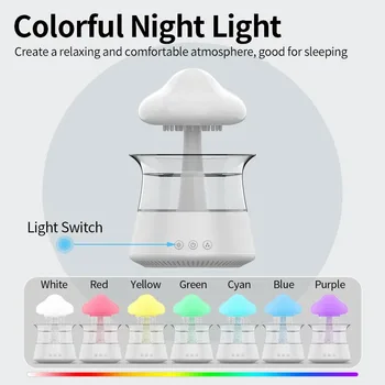 Dež Oblakov Noč Svetlobe vlažilnik z dež kaplja vode zvočni in 7 barvni led lučka eterično olje difuzor aromaterapija