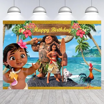 Disney Princesa Moana Ozadje Za Baby Tuš Rojstni Dekoracijo Meri Banner Photo Booth Ozadje Studio Prop