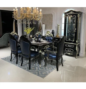 Evropski stil masivnega lesa, jedilno mizo in stol kombinacija luksuzni majhen družinski restavraciji s pravokotnim gospodinjstvo
