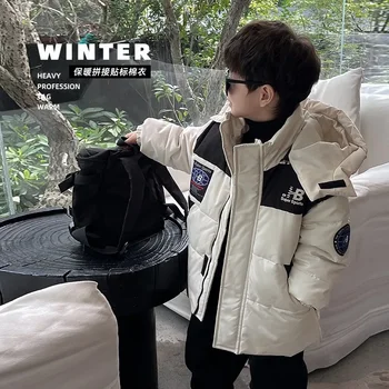 Fantovski Zimski Sprint Plašč Baby Fantje' Hooded Zgosti Bombaž Plašč Moda korejski Otrok Nositi Otrok, Jeseni Jakna