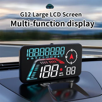 G12 GPS HUD Digitalni merilnik Hitrosti Plug and Play za Vse Avtomobile, Velika Pisava KMH MPH prevoženih Kilometrov Lokalni Čas Višine Head-up Zaslon