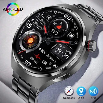 GPS Za Huawei Xiaomi NFC Pametno Gledati Moške Watch 4 Pro AMOLED HD Zaslon Srčnega utripa Bluetooth Klic IP68 Vodotesen SmartWatch 2023