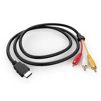 HDMI-Združljiv Kabel RCA, 1080P 5 m/HDMI je Združljiv Moški-3-RCA Audio Video Kabel AV Konektor Adapter za TV HDTV