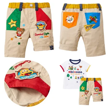 Hlače Svoboden, Bombaž, Moda otroška Oblačila Poletje Novi Fant Značko Petimi Zvezdicami Nosi Hlače Pet-Točka Hlače Japonska