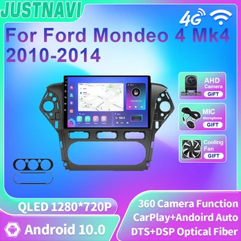 JUSTNAVI Avto Radio Android 10 Za Ford Mondeo 4 Mk4 2010 2011 2012 2013 2014 Večpredstavnostna Video BT GPS Navigacija 2 Din, DVD Predvajalnik