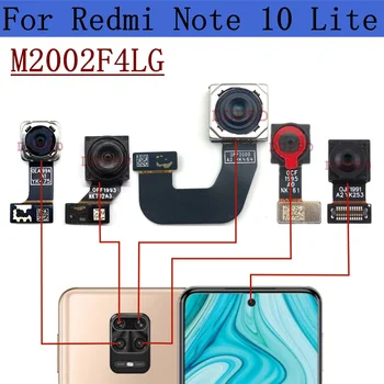 Kamera zadaj Za Xiaomi Redmi Opomba 10 Lite M2002F4LG Original Sprednji Selfie Obrnjeni Nazaj Široko Glavni Makro Globine Kamere Flex Deli