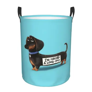 Kawaii Jazavičar Pralnica Ovirajo Velika Oblačila za Shranjevanje Košarico Wiener Jazbec Klobasa Igrača za Psa Bin Organizator za Vrtec