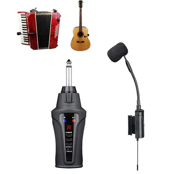 Kitara Brezžični Mikrofon Profesionalni UHF Brezžični Mikrofon Sprejemnik Oddajnik Sistema Za Kitaro, Harmoniko Pro Audio Opreme